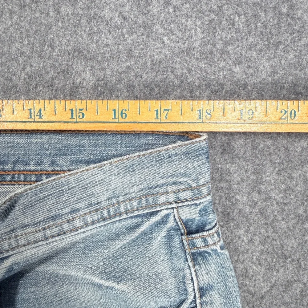 BKE Alec Mens Light Wash Distressed Bootcut Denim Jeans 100% Cotton 38x32